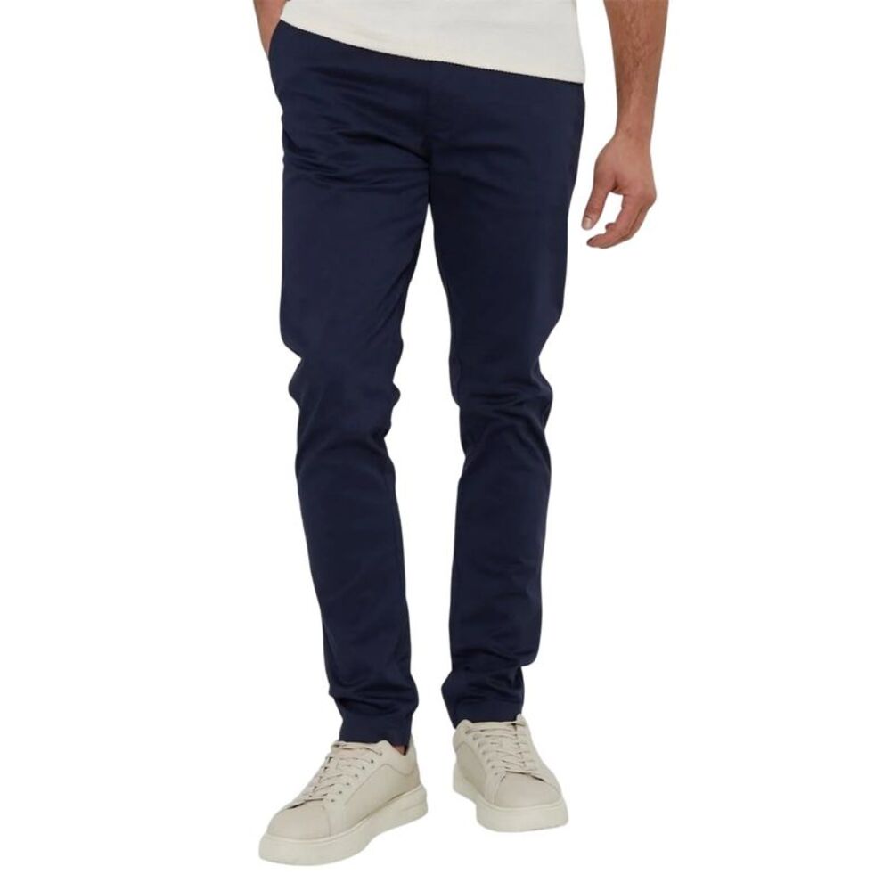 Threadbare Mens Slim Chinos / Navy/Dark Stone